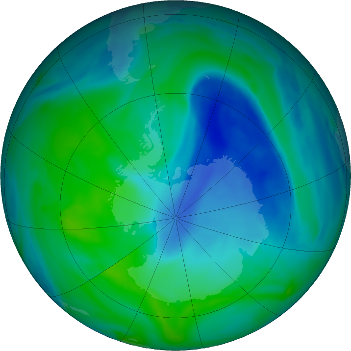 Antarctic ozone map for 12 December 2022
